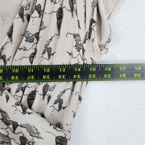 Leifnotes Dress Womens Small Tan Up Away Hot Air Balloon A Line Anthropologie - Picture 6 of 14